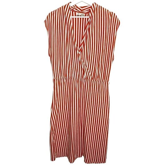 Anthropologie Saturday Sunday Cabana Chemise Orange Cream Stripe Dress Size XS‎ - Picture 1 of 9